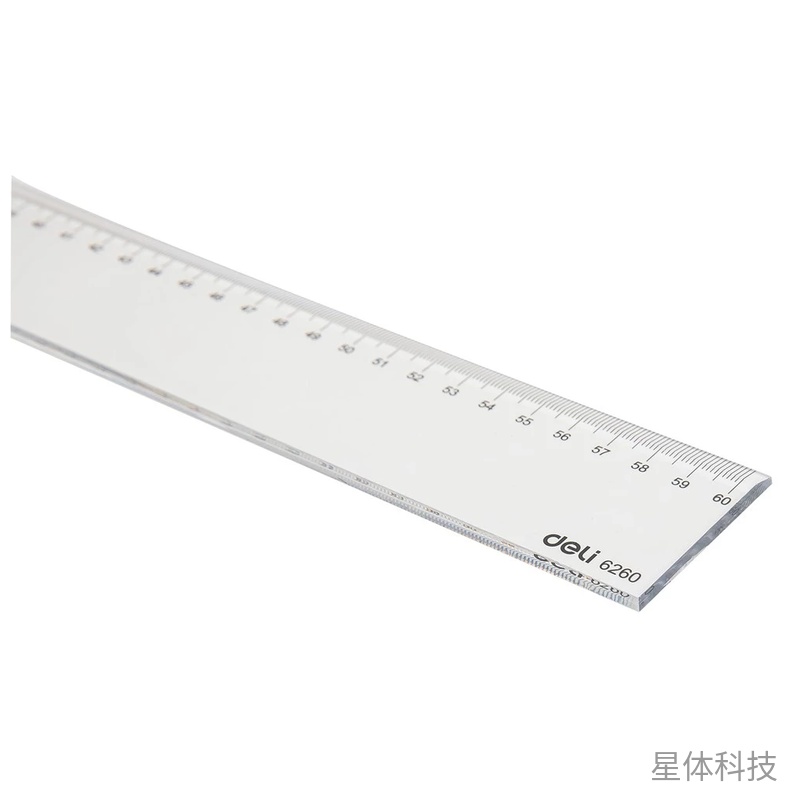 60cm透明塑料直尺 绘图测量尺 单把图片2