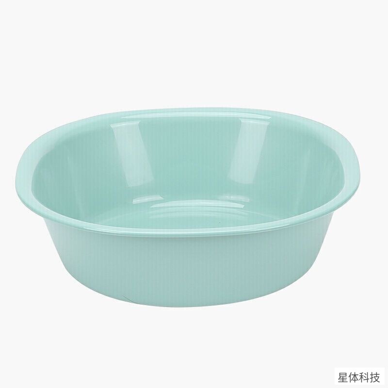 茶花 塑料盆 直径32厘米 洗脸盆 家用脸盆 洗衣盆 泡脚盆 宿舍洗漱盆 洗菜盆 浅绿色 卫生间塑料面盆图片2
