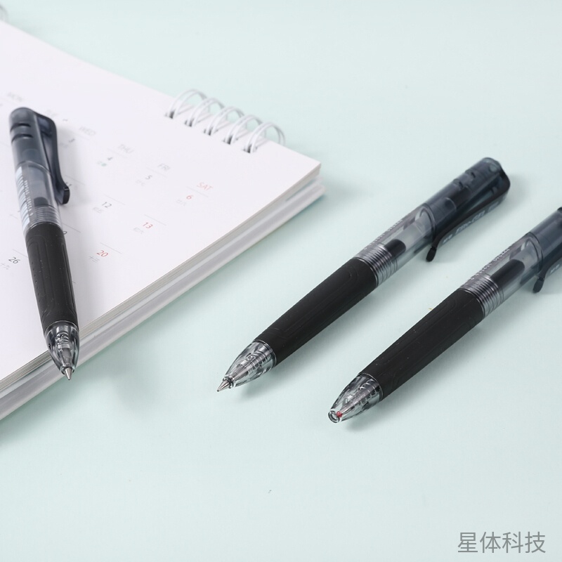 黑色0.5mm按动中性签字笔 12支装图片3