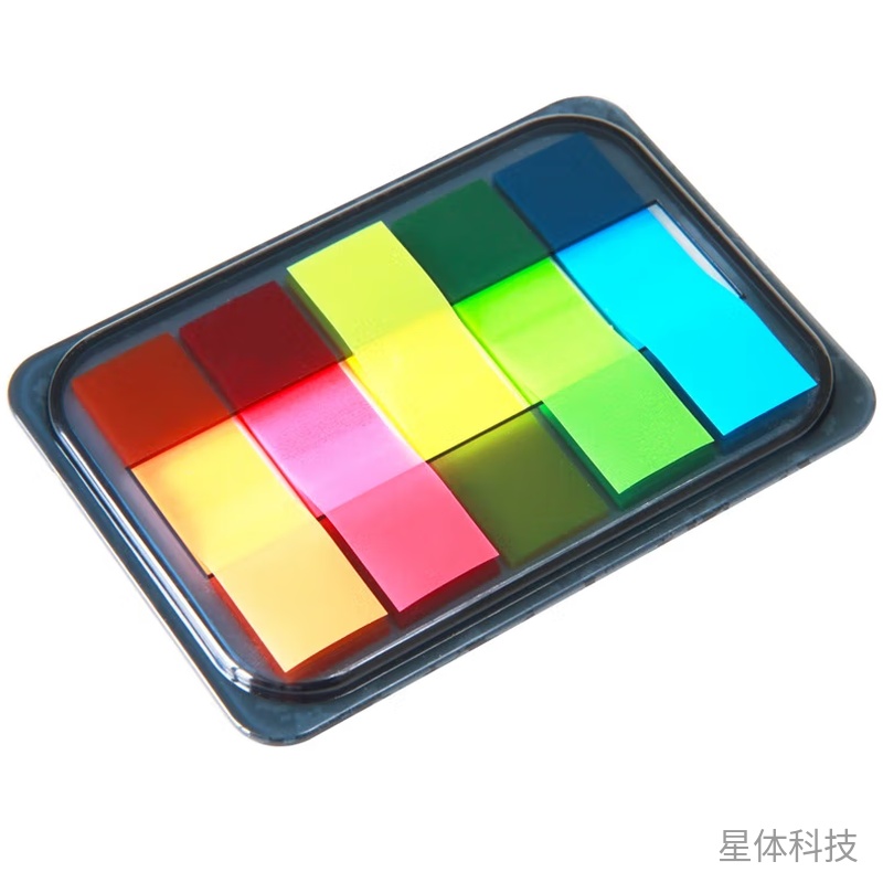 五色荧光膜指示标签 44×12mm 抽取式便利贴 100张装图片2