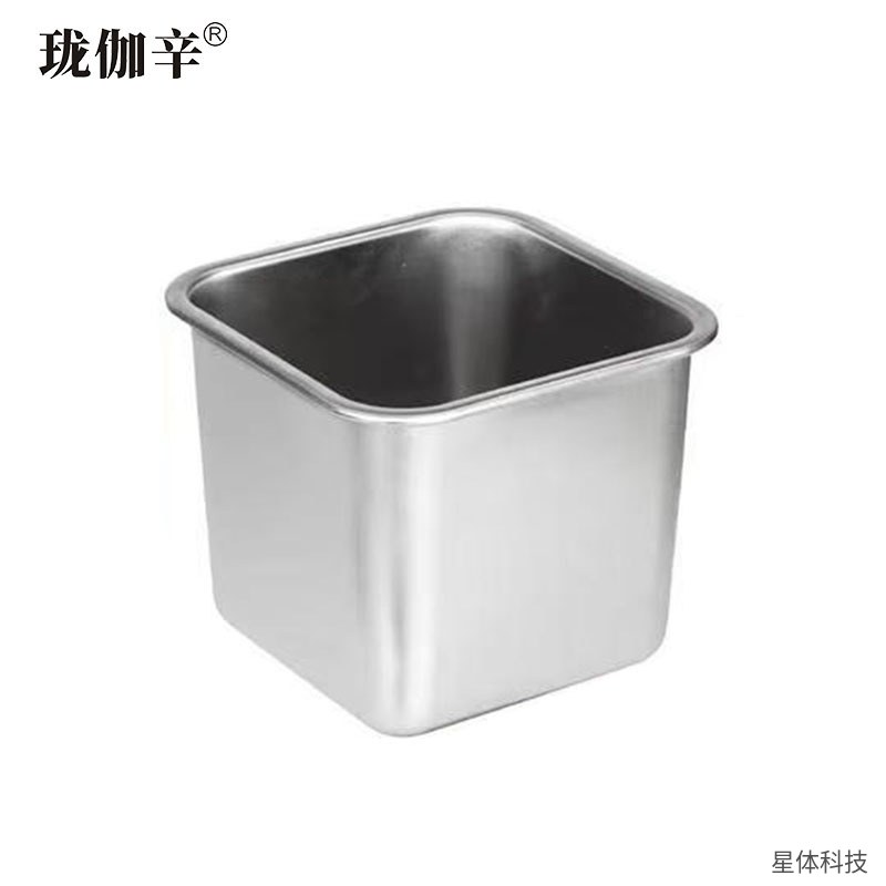 不锈钢味盅 带盖方形调料盒 20×20×14厘米 方形调味盒 厨房调料罐 酱料盒 后厨调味缸 无孔盖 银色图片2