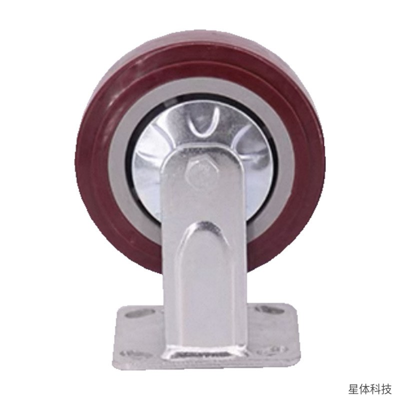 聚氨酯定向轮 3寸 定向脚轮 固定方向轮 平板脚轮 推车轮子 工业脚轮 货架脚轮 设备移动轮 银色支架图片2