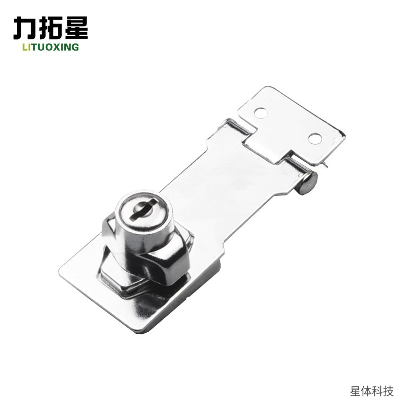 搭扣锁 3寸 带钥匙搭扣 柜门锁扣 抽屉锁 家具锁 箱柜搭扣锁 锌合金锁芯 门扣锁 银色图片4