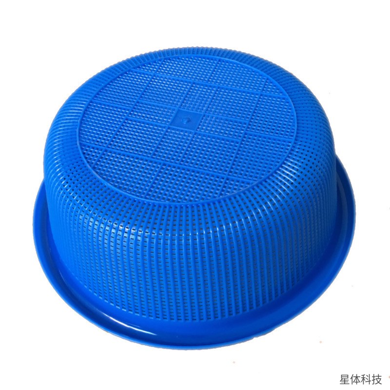 圆形塑料沥水菜篮 40厘米 洗菜篮 配菜篮 厨房收纳篮 塑料沥水篮 漏水篮 淘米篮 食堂后厨配菜筐 镂空篮图片4