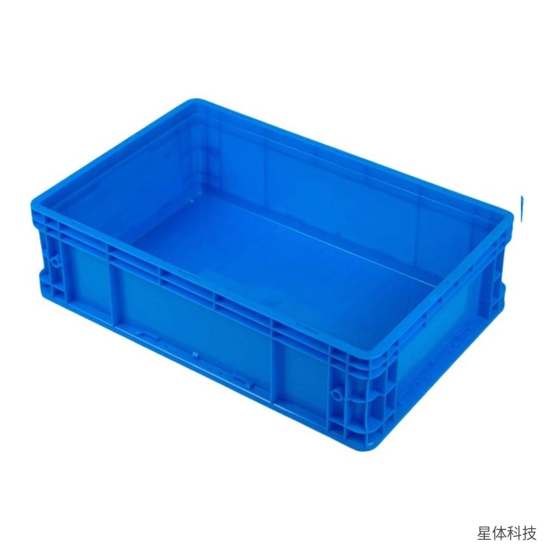 加厚周转收纳箱 600×400×175毫米 无盖物流箱 仓库零件箱 蓝色 塑料周转箱 物料箱 物流周转筐 工具箱图片2