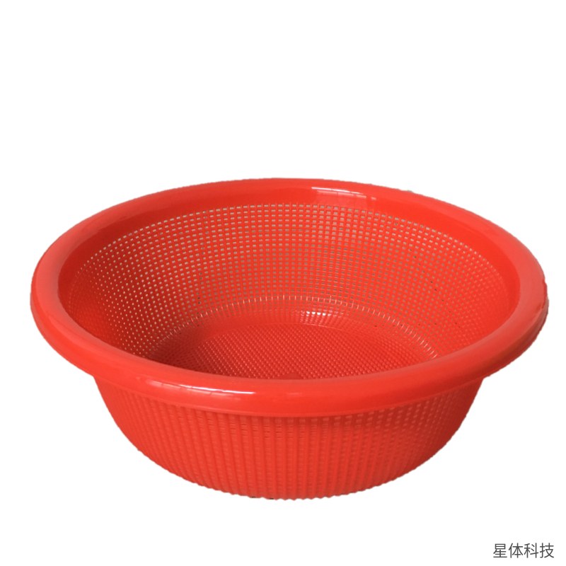 圆形塑料沥水菜篮 40厘米 洗菜篮 配菜篮 厨房收纳篮 塑料沥水篮 漏水篮 淘米篮 食堂后厨配菜筐 镂空篮图片3