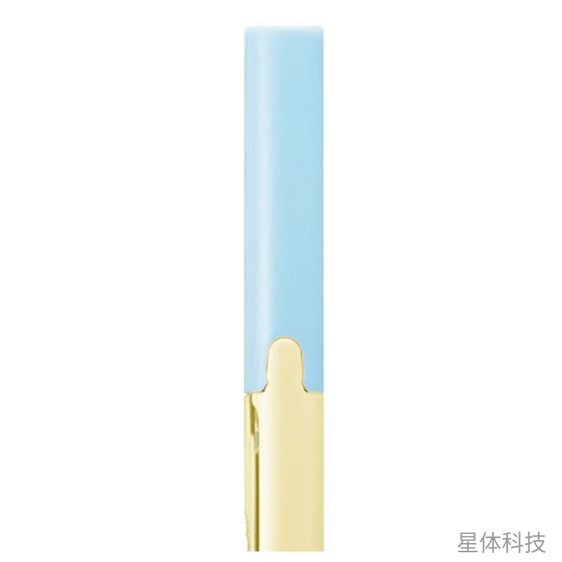 笔式便携剪刀 随身收纳剪 浅蓝黄色 单把图片2