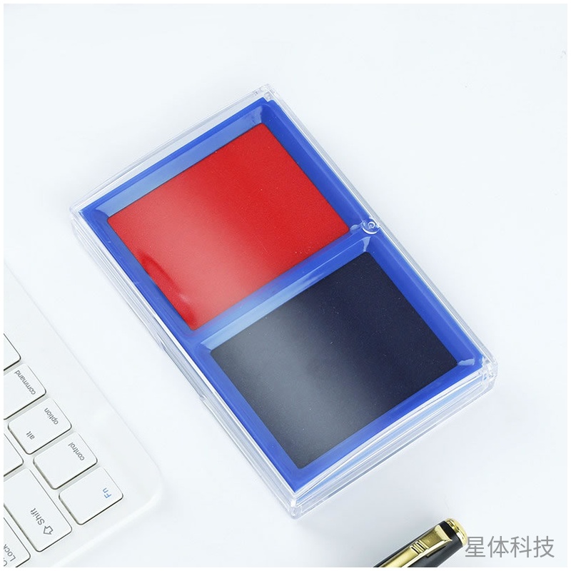 红蓝双色双仓印台 办公盖章用品 单台图片3