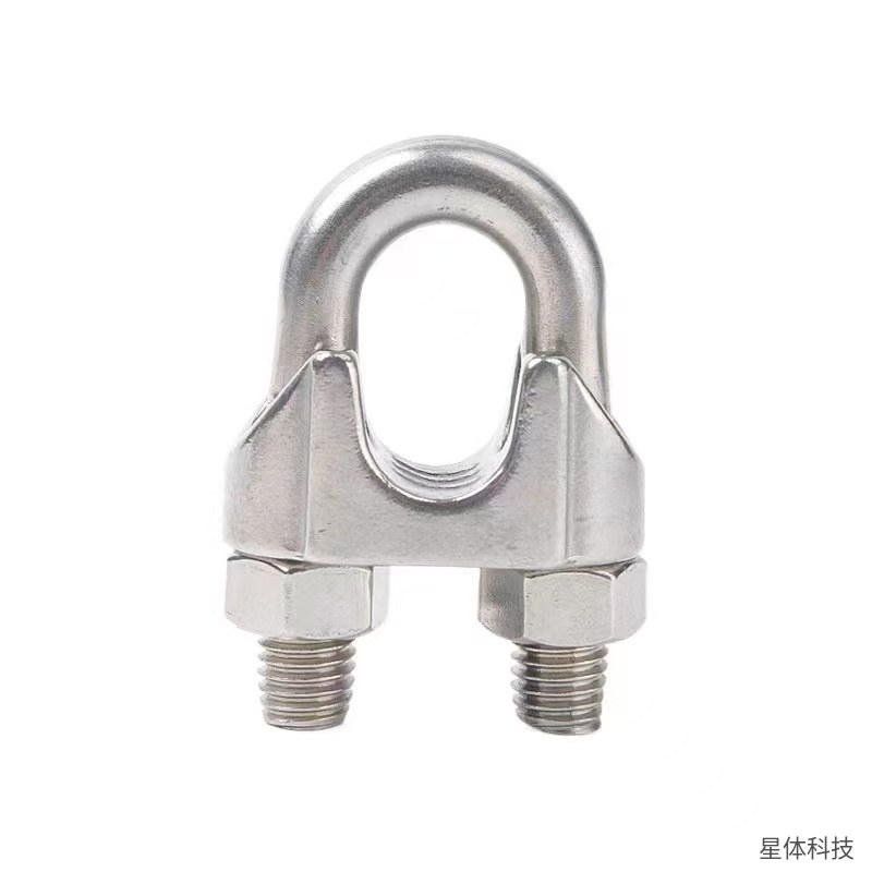 304不锈钢钢丝绳卡头 U型卡 钢丝绳夹头 绳卡 钢丝绳锁扣 线卡 骑马夹 索具五金紧固件 银色图片4