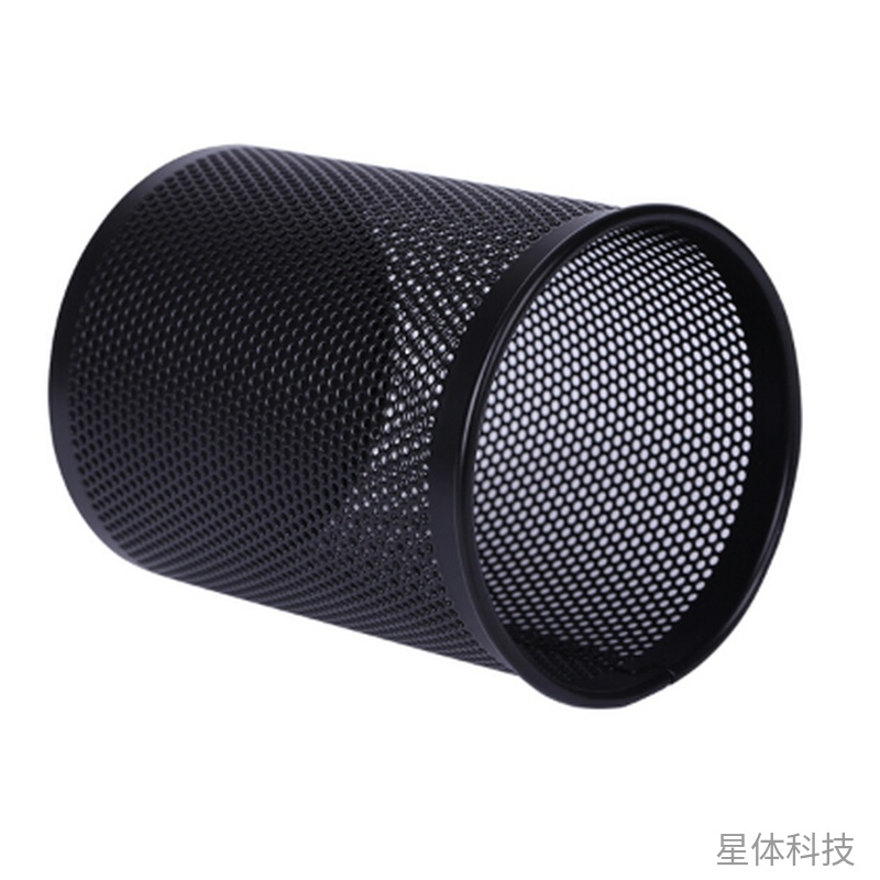 黑色密圆孔金属笔筒 单个装图片2