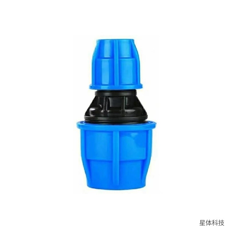 PE变径快速接头 75×50毫米 大小头 异径直接 PE管快接 给水管件 卡接式管接头 蓝帽快速接头 管道连接件图片4