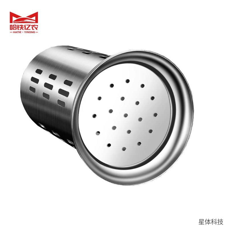 不锈钢筷子筒 条纹孔 沥水筷笼 餐具收纳桶 筷子笼 勺叉收纳筒 镂空沥水 食堂餐厅家用 厨房置物图片4