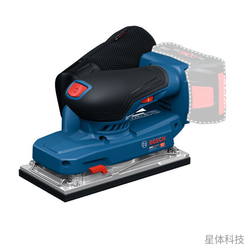 充电式平板砂光机 无刷木工表面打磨工具 18V 182×92mm底板