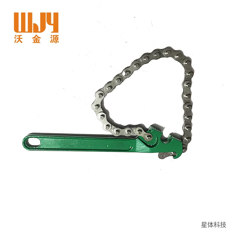机油滤芯扳手 链条扳手 滤清器扳手 链条式滤芯扳手 机滤拆装工具 汽修手动工具 碳钢扳手 绿色图片5