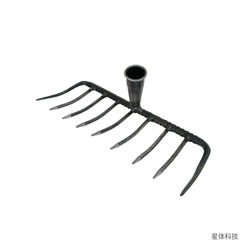 迅众 九齿钢钉耙 配1.4米槐木柄 铁耙子 平地松土 搂草园林工具 钉耙 铁耙 农用耙子 翻土耙 整地耙 园艺农具图片4