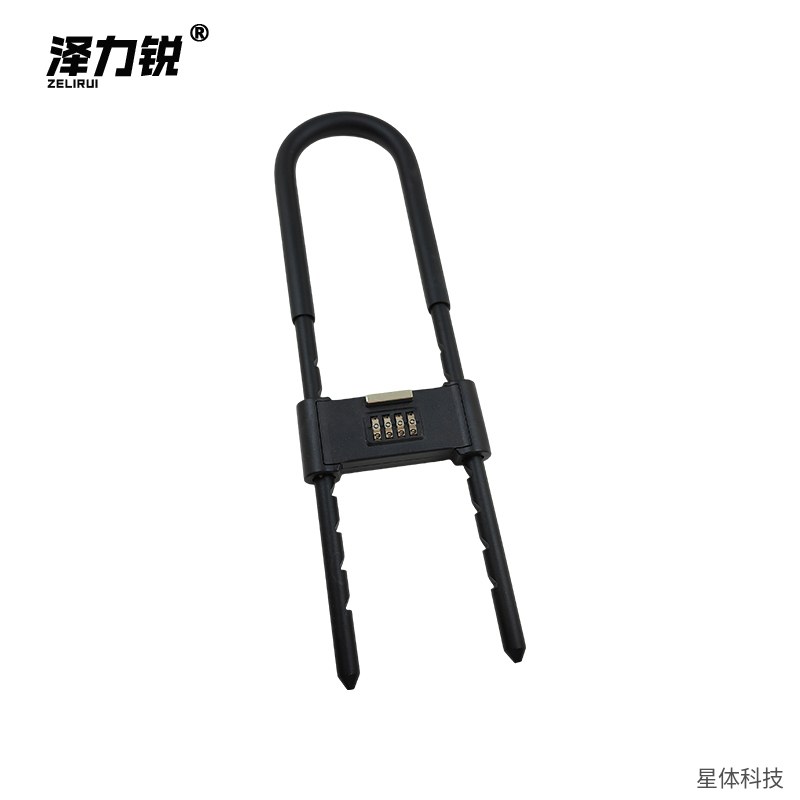U型密码锁 42厘米 U形锁 双开门锁 商铺门锁 把手门锁 免钥匙密码锁 门把手锁 锌合金锁 黑色图片3
