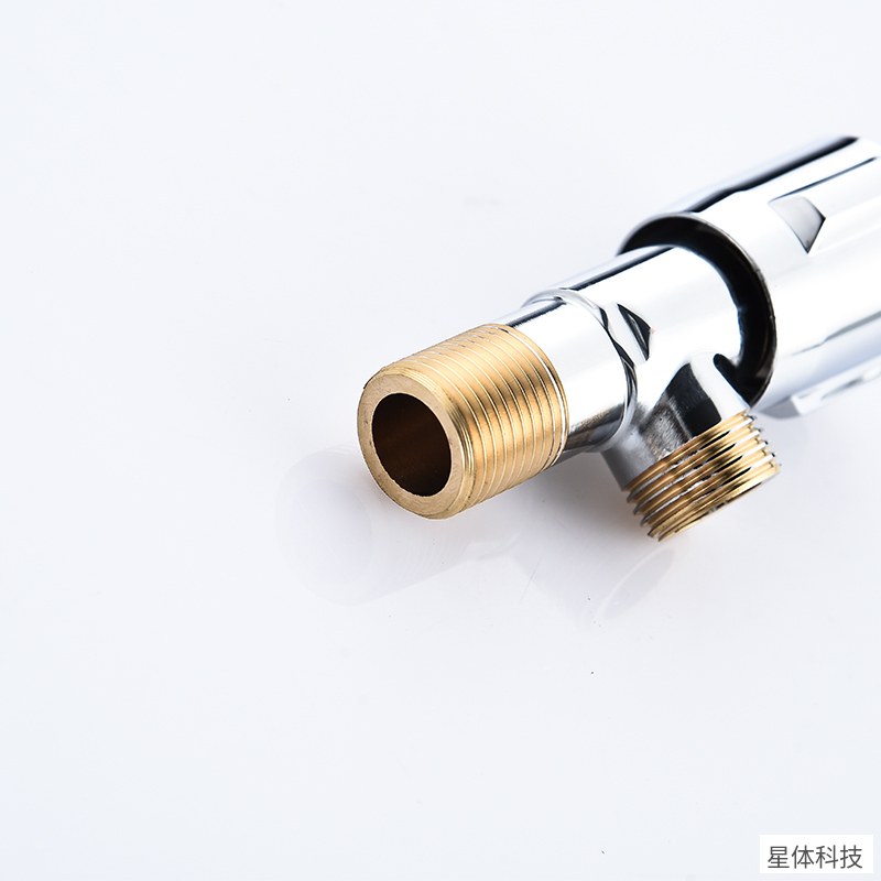 全铜三角阀 4分 15毫米 镀铬角阀 水龙头角阀 止水阀 进水阀 卫浴角阀 水管开关阀 银色图片4