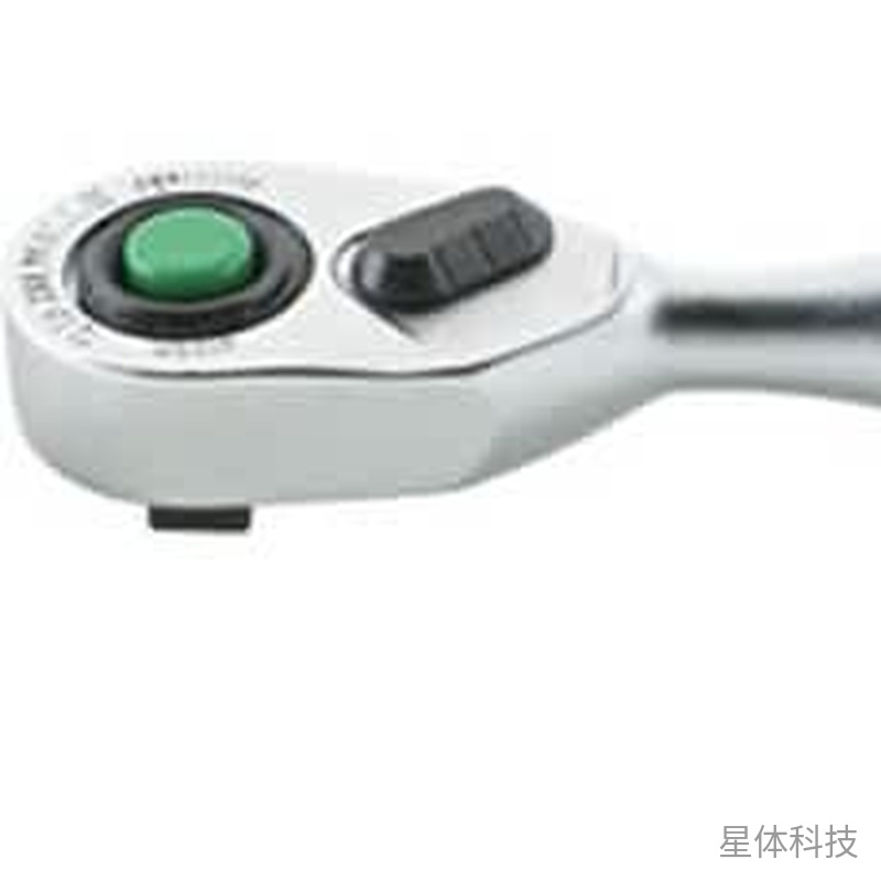 手动棘轮扳手 短柄套筒驱动工具 1/4英寸方形接口 总长90mm图片2