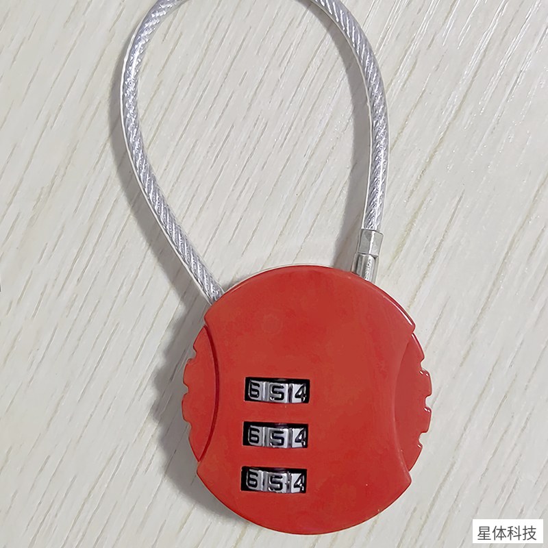钢丝密码锁 密码挂锁 钢丝锁 行李箱锁 柜门锁 背包锁 储物柜锁 免钥匙小挂锁 箱包锁 红色图片3