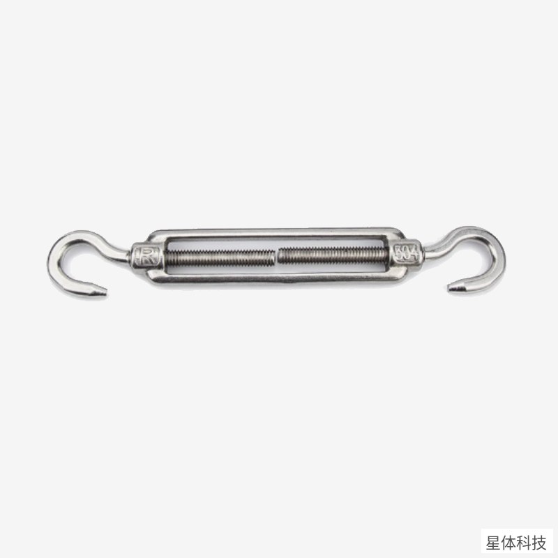 304不锈钢花篮螺丝 开体花篮螺栓 钩钩式 紧线器 收紧器 钢丝绳拉紧器 索具调节螺栓 五金配件 银色图片2