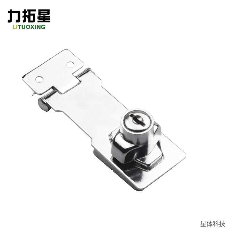 搭扣锁 3寸 带钥匙搭扣 柜门锁扣 抽屉锁 家具锁 箱柜搭扣锁 锌合金锁芯 门扣锁 银色图片3
