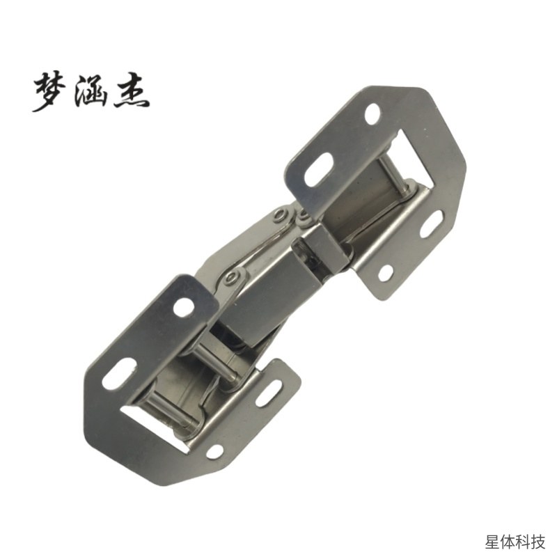 明装桥式合页 3寸 青蛙铰链 无缓冲 不锈钢合页 柜门铰链 橱柜合页 衣柜铰链 家具五金配件 银色图片2