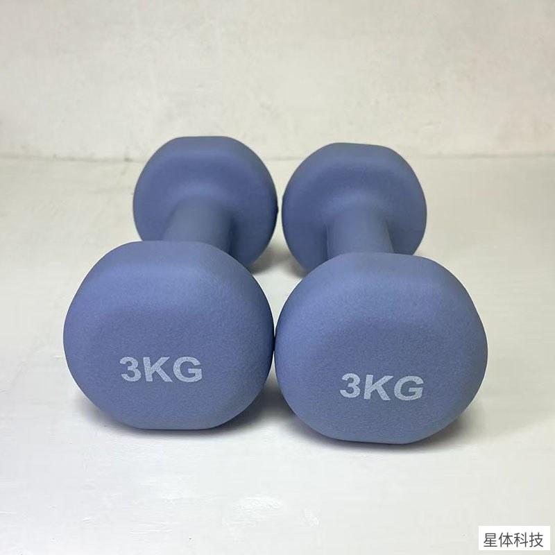 浸塑圆头哑铃 3千克×2 一对 健身锻炼 力量训练 深蓝 浸胶哑铃 圆头小哑铃 家用健身器材 手臂塑形训练图片3