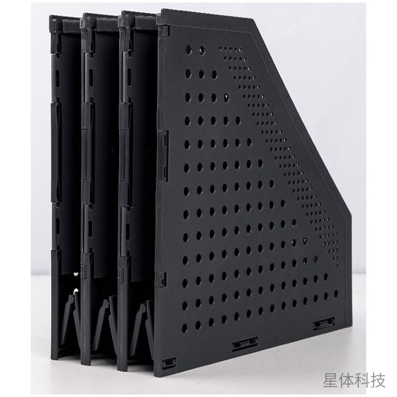 三联可折叠文件框 桌面资料整理架 深灰色 单组图片2