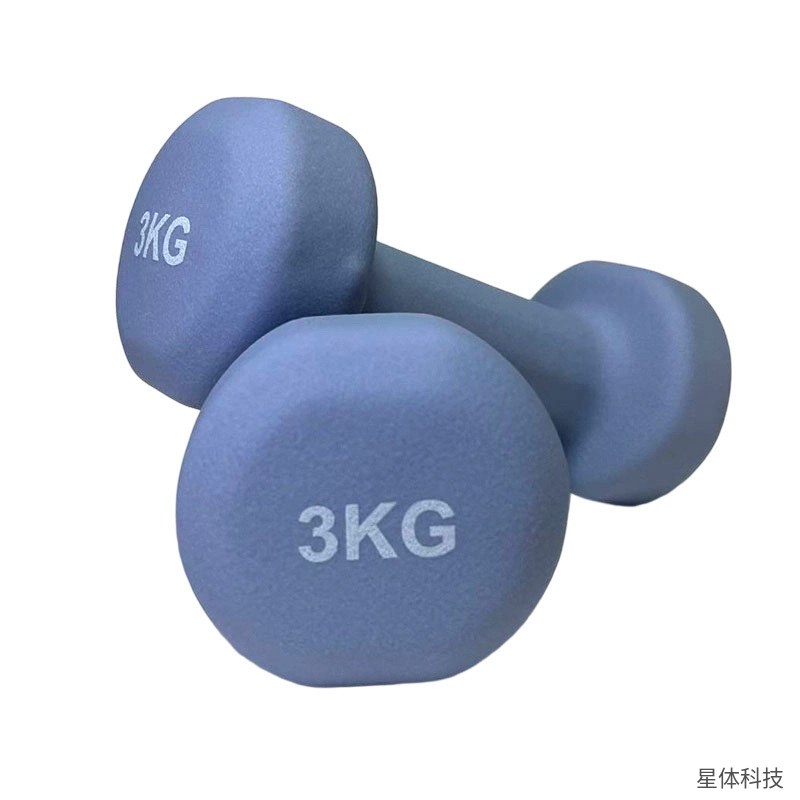 浸塑圆头哑铃 3千克×2 一对 健身锻炼 力量训练 深蓝 浸胶哑铃 圆头小哑铃 家用健身器材 手臂塑形训练图片4