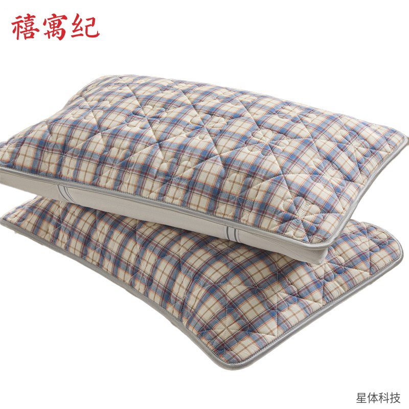印花格子枕巾 50×80厘米 柔软枕头巾 枕头盖巾 家用宿舍 酒店客房枕巾 床上用品 单条装图片4