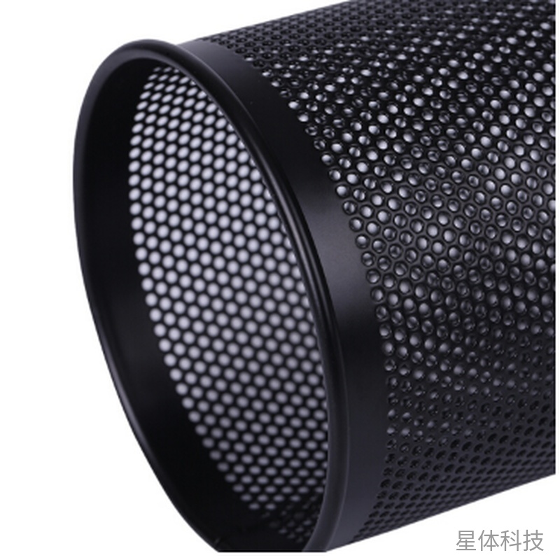黑色密圆孔金属笔筒 单个装图片3
