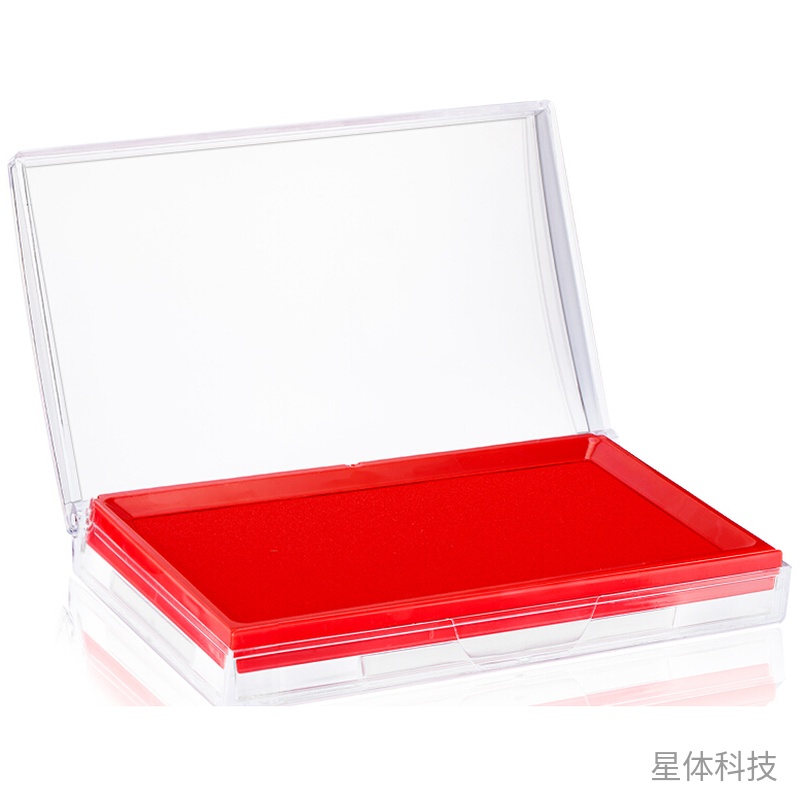 透明塑壳长方形红色印台 单个装 XT-E208图片2