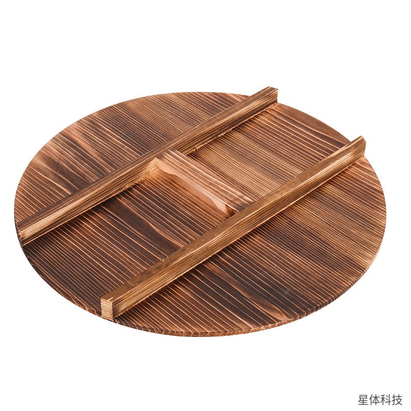 瓦图 杉木锅盖 双把手 直径59厘米 大锅木锅盖 食堂大灶 木质锅盖 实木锅盖 大铁锅锅盖 后厨大锅盖 灶台锅盖图片4