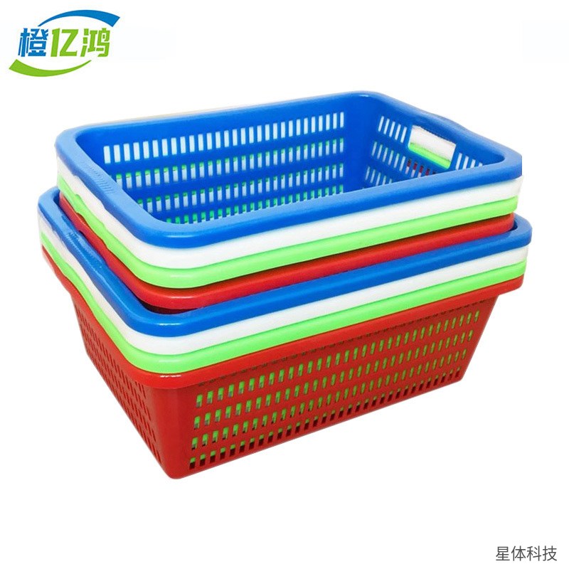 食堂加厚塑料菜筐 570×400×190毫米 长方形镂空周转筐 洗菜筐 塑料框 配菜筐 沥水筐 后厨收纳筐图片4