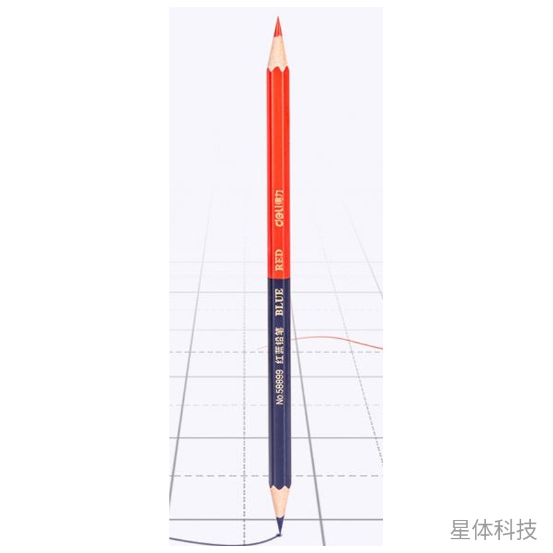 粗六角红蓝双头铅笔 批改标记笔 12支盒装图片3