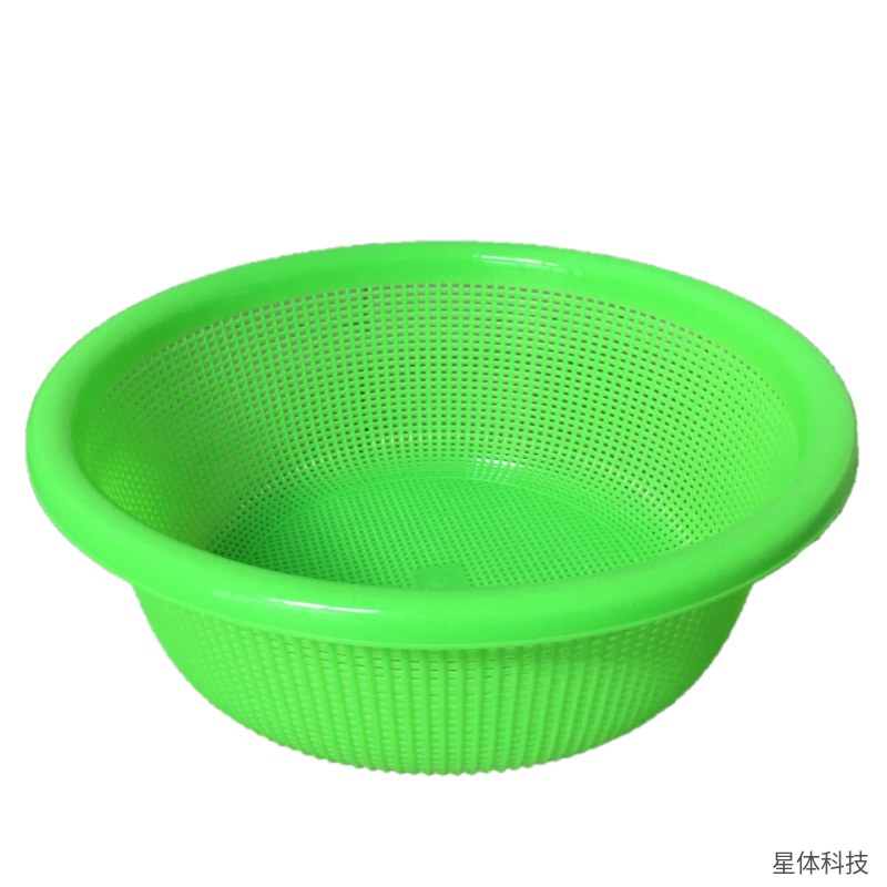 圆形塑料沥水菜篮 40厘米 洗菜篮 配菜篮 厨房收纳篮 塑料沥水篮 漏水篮 淘米篮 食堂后厨配菜筐 镂空篮图片2