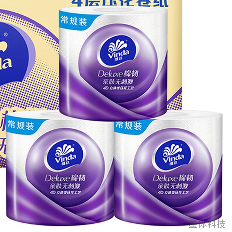 立体美棉韧4层卷纸 125g×24卷 整箱装图片2