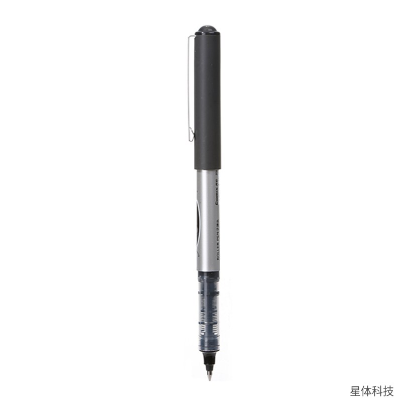 齐心 直液式走珠笔 0.5毫米 子弹头 黑色 12支装 办公签字笔 直液笔 走珠水笔 签字水笔 考试用笔 会议书写图片2