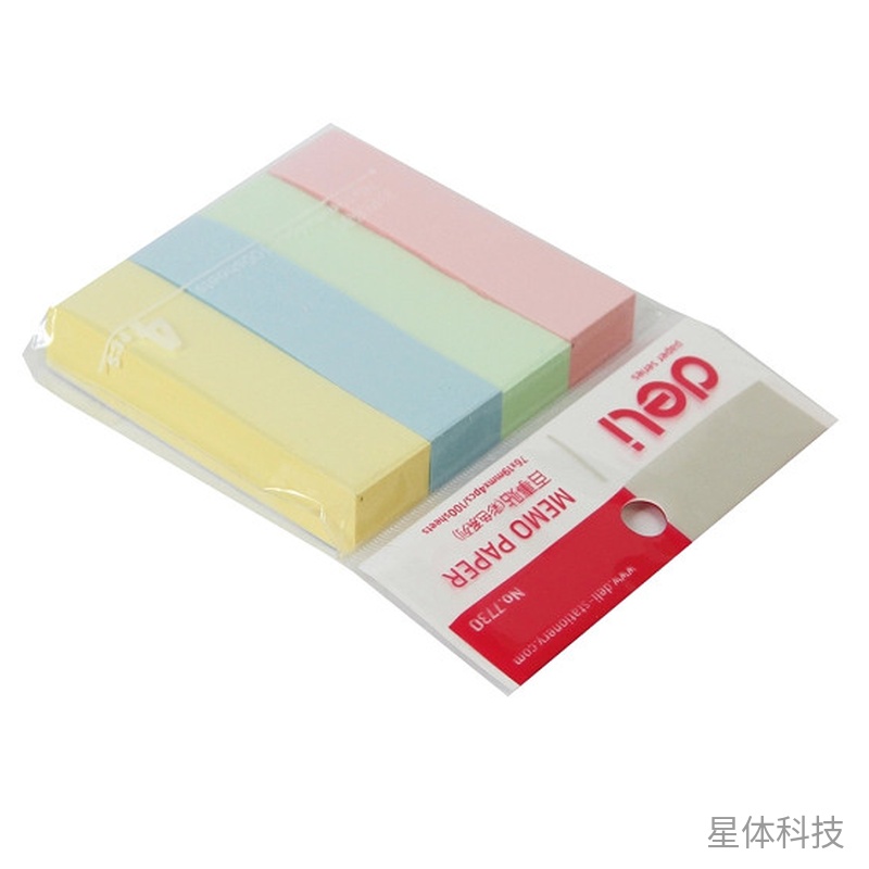 四色条状纸质便签 76×19mm分类标记 四块装图片2