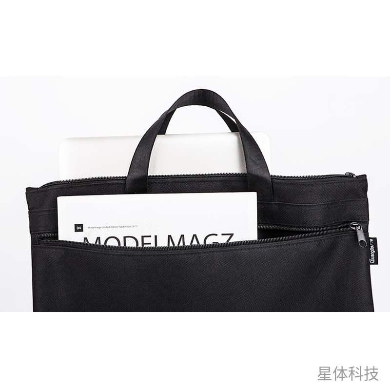 牛津布手提资料袋 黑色双格 单个 XT-E218图片2