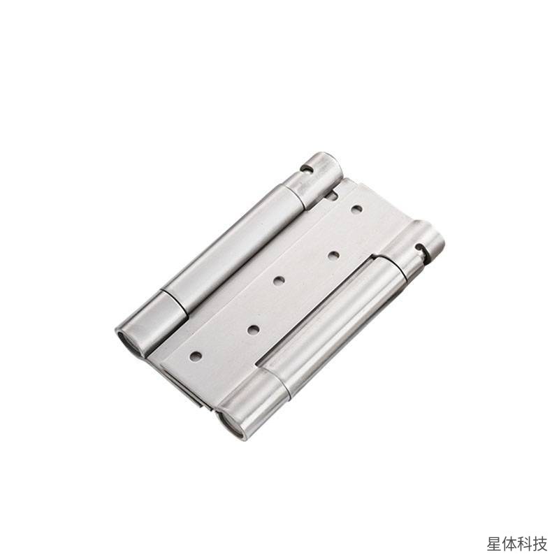 不锈钢弹簧合页 5寸 双开型 双向弹簧合页 自由门合页 门铰链 弹簧铰链 门用合页 门窗五金 银色图片2