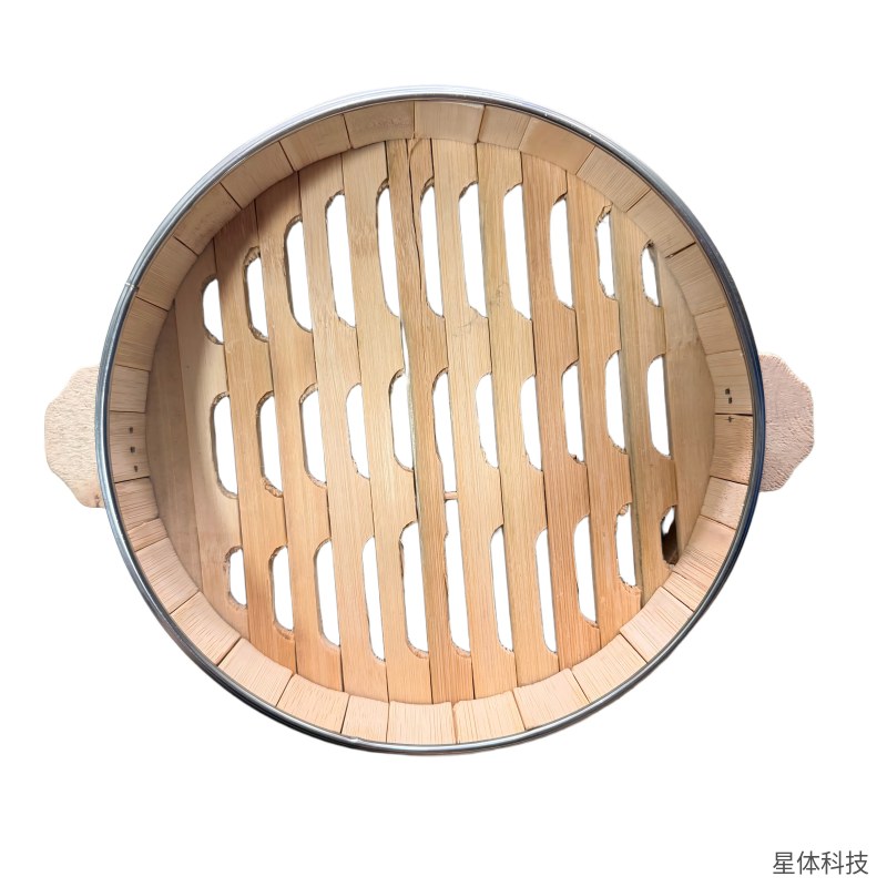 竹蒸笼 上口直径18厘米 高6厘米 单层竹蒸屉 小笼包蒸笼 点心蒸笼 家用竹制蒸格 早茶蒸笼 原木色图片4