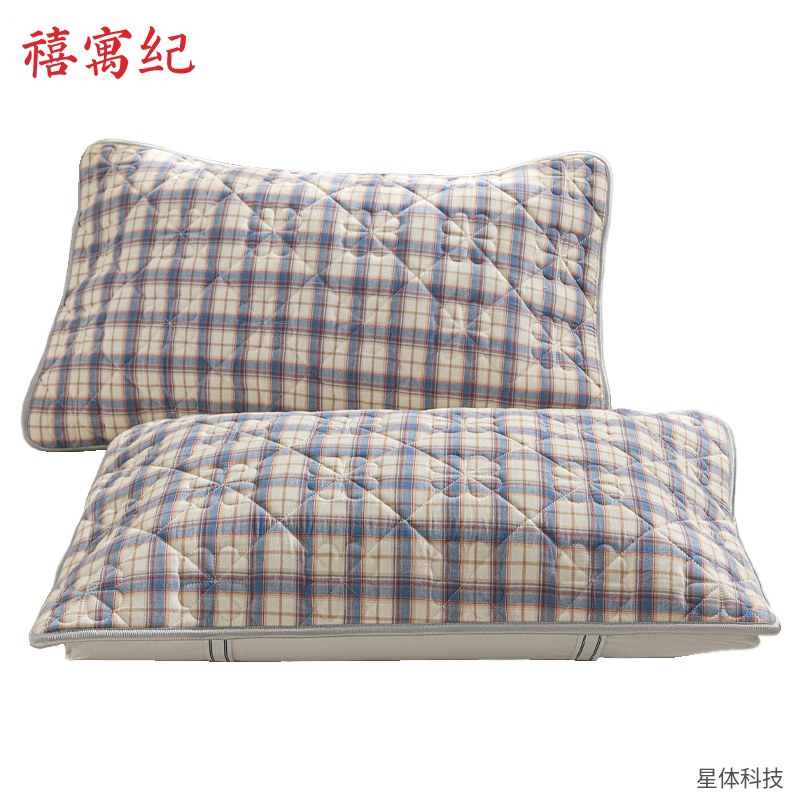 印花格子枕巾 50×80厘米 柔软枕头巾 枕头盖巾 家用宿舍 酒店客房枕巾 床上用品 单条装图片2