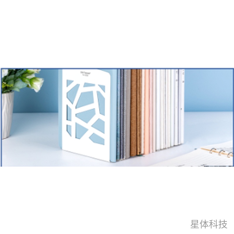 白色镂空铁书立 2片装图片3