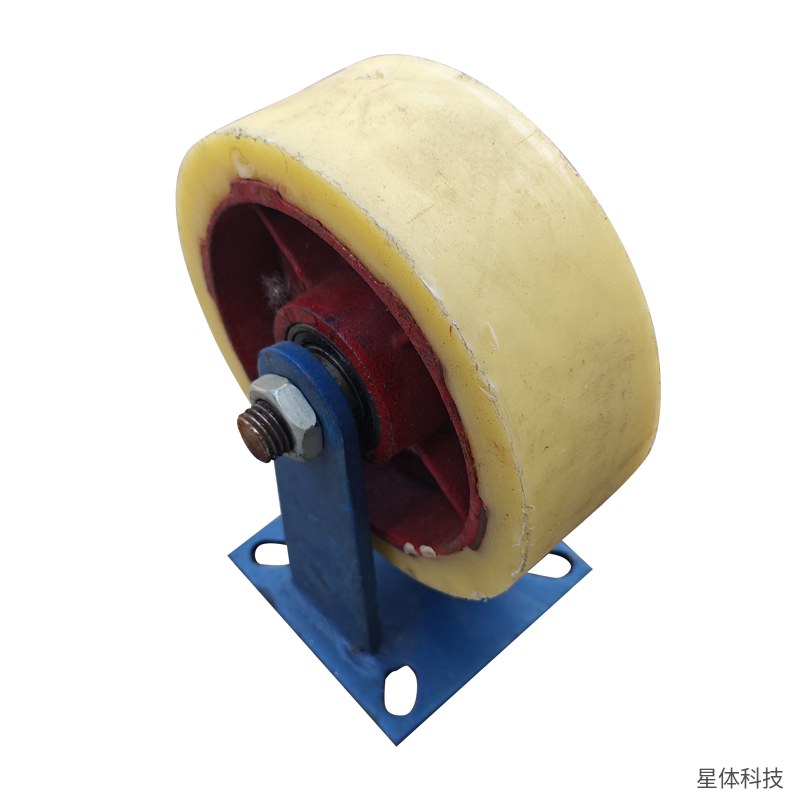 定向轮 3寸 尼龙脚轮 平板定向脚轮 固定方向轮 工业脚轮 推车轮子 设备移动轮 货架脚轮 米白色图片2