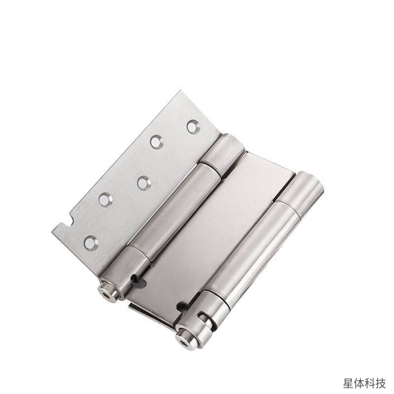 不锈钢弹簧合页 5寸 双开型 双向弹簧合页 自由门合页 门铰链 弹簧铰链 门用合页 门窗五金 银色图片3