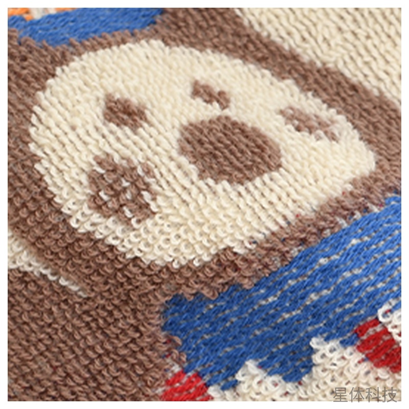毛圈小方巾25×25cm 纯棉主体 绿橙两条装图片2