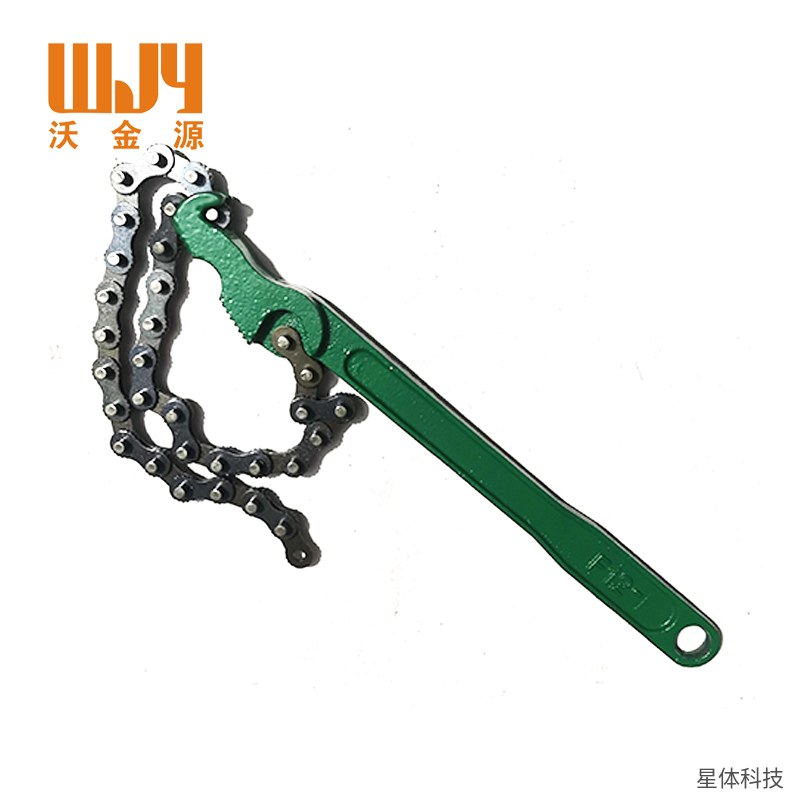 机油滤芯扳手 链条扳手 滤清器扳手 链条式滤芯扳手 机滤拆装工具 汽修手动工具 碳钢扳手 绿色图片2