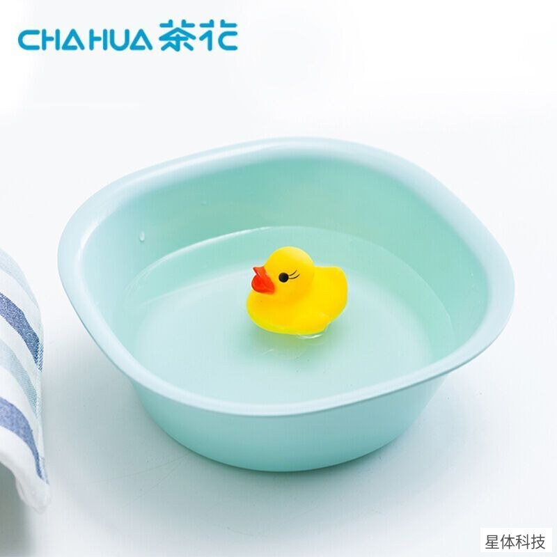 茶花 塑料盆 直径32厘米 洗脸盆 家用脸盆 洗衣盆 泡脚盆 宿舍洗漱盆 洗菜盆 浅绿色 卫生间塑料面盆图片3