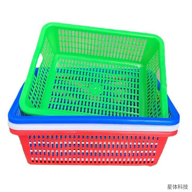 食堂加厚塑料菜筐 570×400×190毫米 长方形镂空周转筐 洗菜筐 塑料框 配菜筐 沥水筐 后厨收纳筐图片3